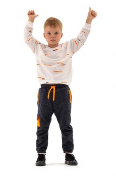 Erkek Bebek Beyaz Sweatshirt