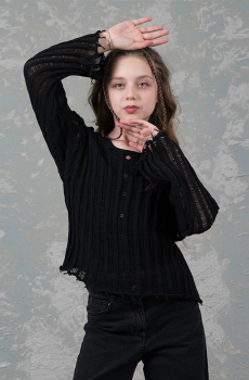 Dmb Boys & Girls 9-15 Yaş Kız Çocuk Ajurlu Triko Bluz