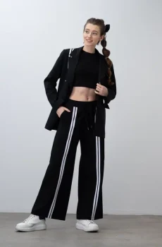 Kız Çocuk Şeritli Blazer Takım